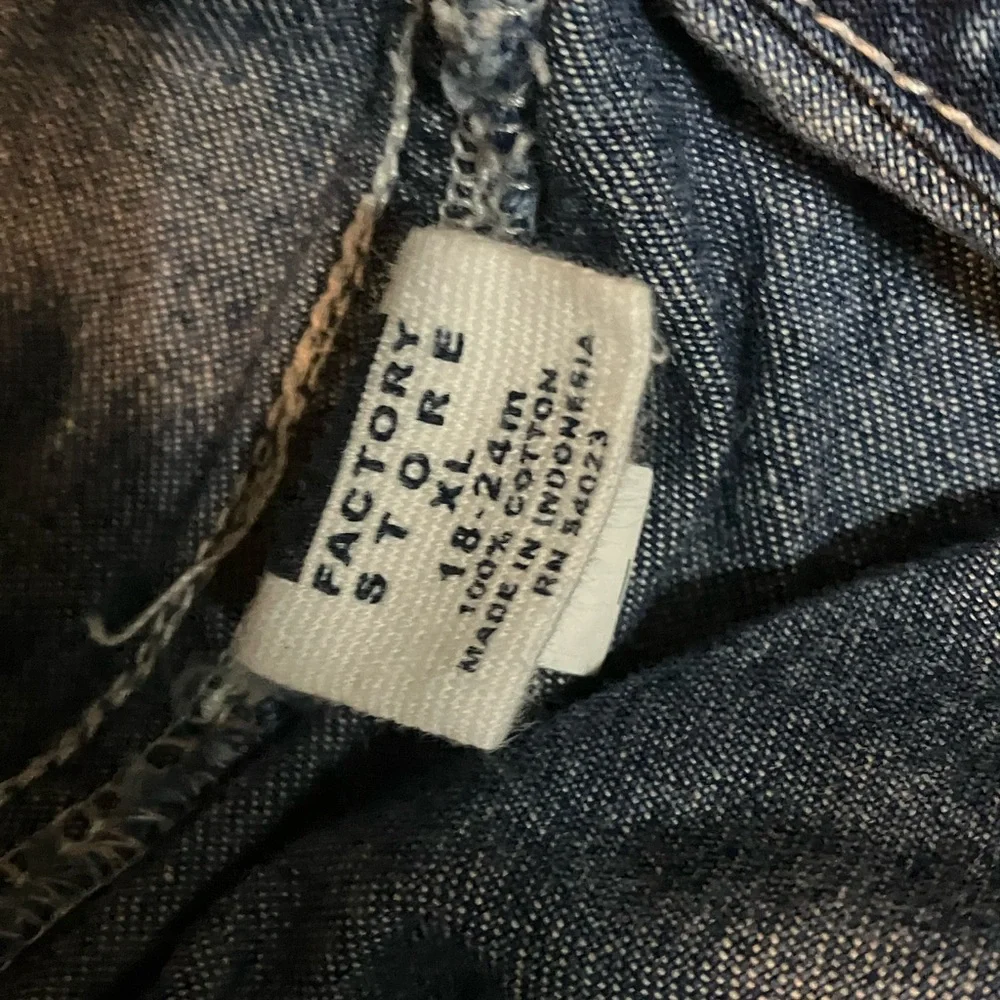 Vintage Baby Gap Blue Jean Overalls Snap Inseam Size 18/24 month